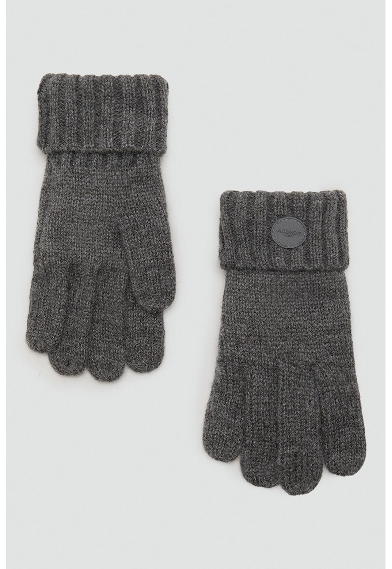 Manusi din tricot cu terminatie rasucita - Gri inchis