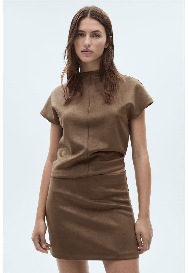 Fusta mini cambrata - Maro deschis