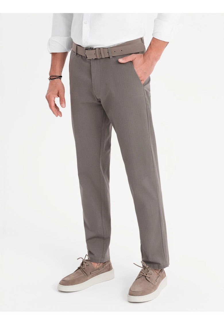 Pantaloni chino REGULAR FIT cu textura delicata  OM-PACP-0184