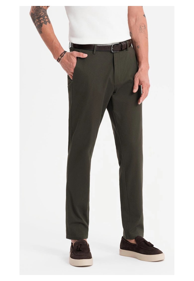 Pantaloni chino REGULAR FIT cu textura delicata OM-PACP-0184 Pantaloni chino REGULAR FIT cu textura delicata OM-PACP-0184