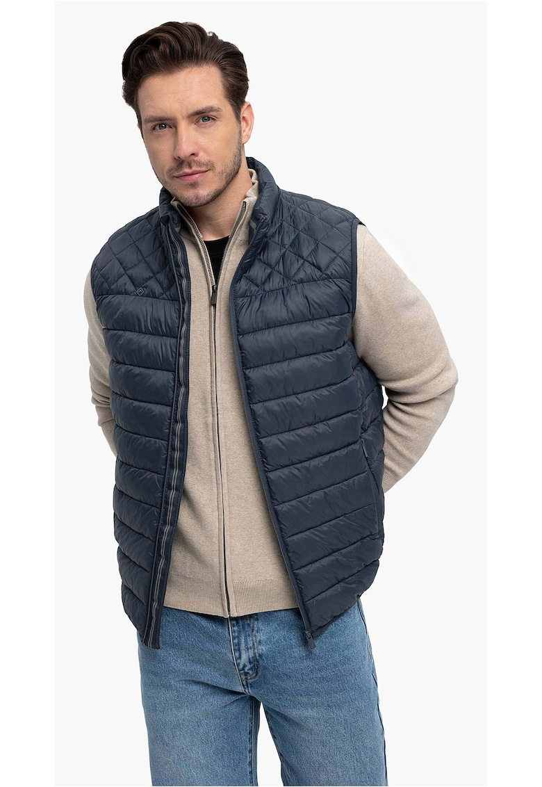 Vesta matlasata cu guler inalt V-Mer - barbati - denim