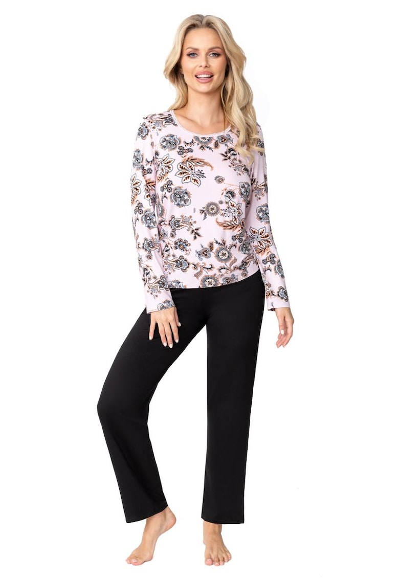 Pijama cu pantaloni lungi si decolteu rotund Aisha