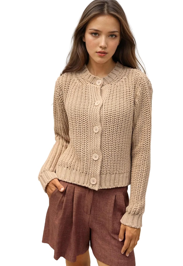 Cardigan dama - Tricot - natural -