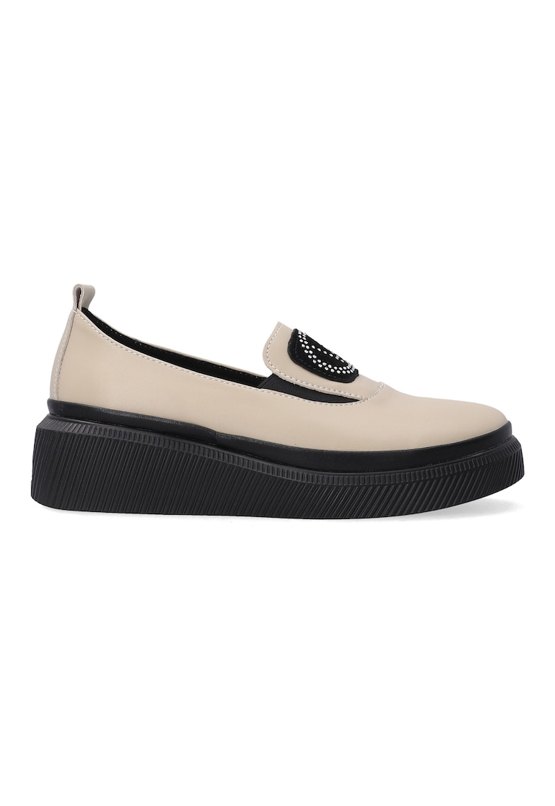 Mocasini din piele cu talpa wedge