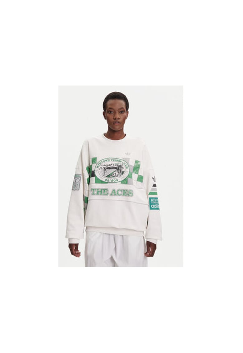 Bluza de trening din bumbac cu maneci lungi si logo frontal