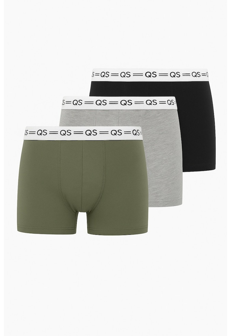 Q/S by s.Oliver Underwear barbati Set 3 perechi de boxeri - Verde pudrat
