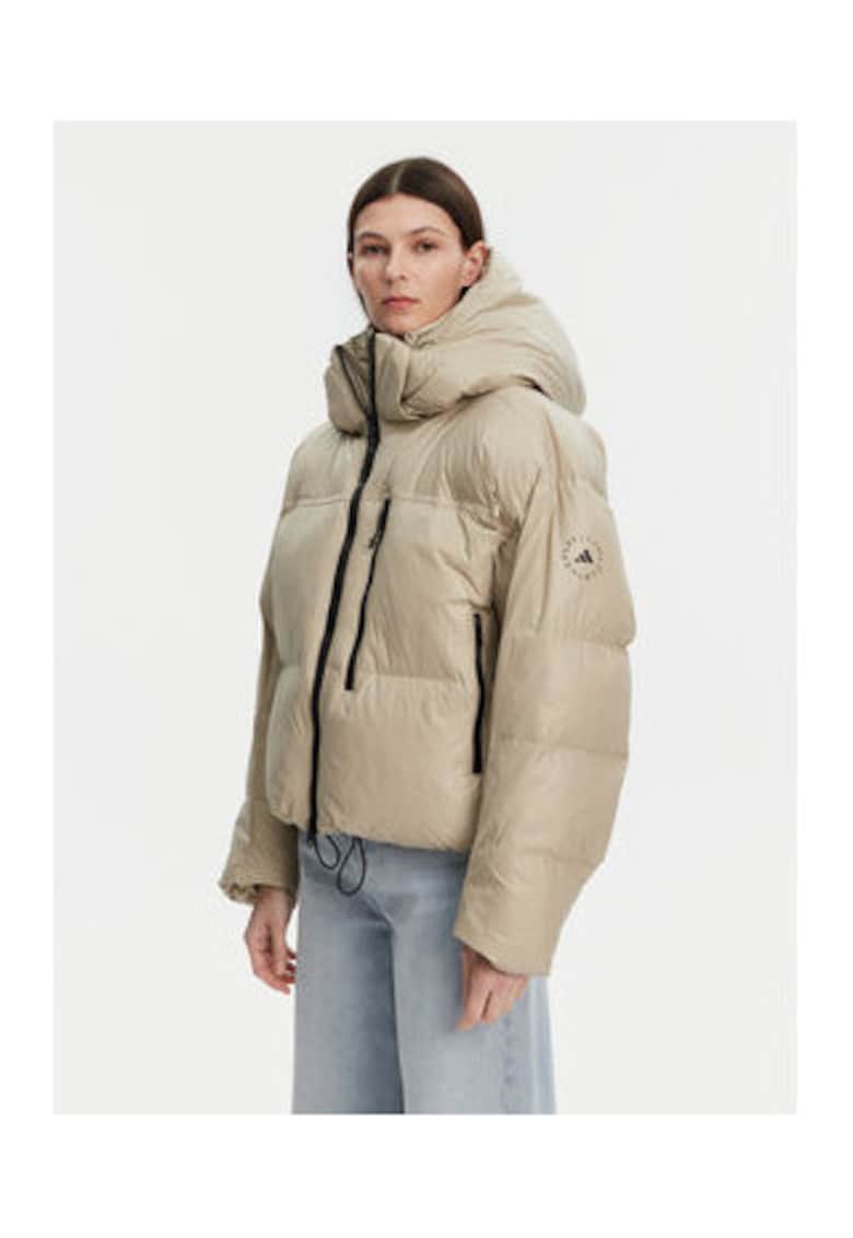 Geaca de iarna din nailon cu guler si gluga