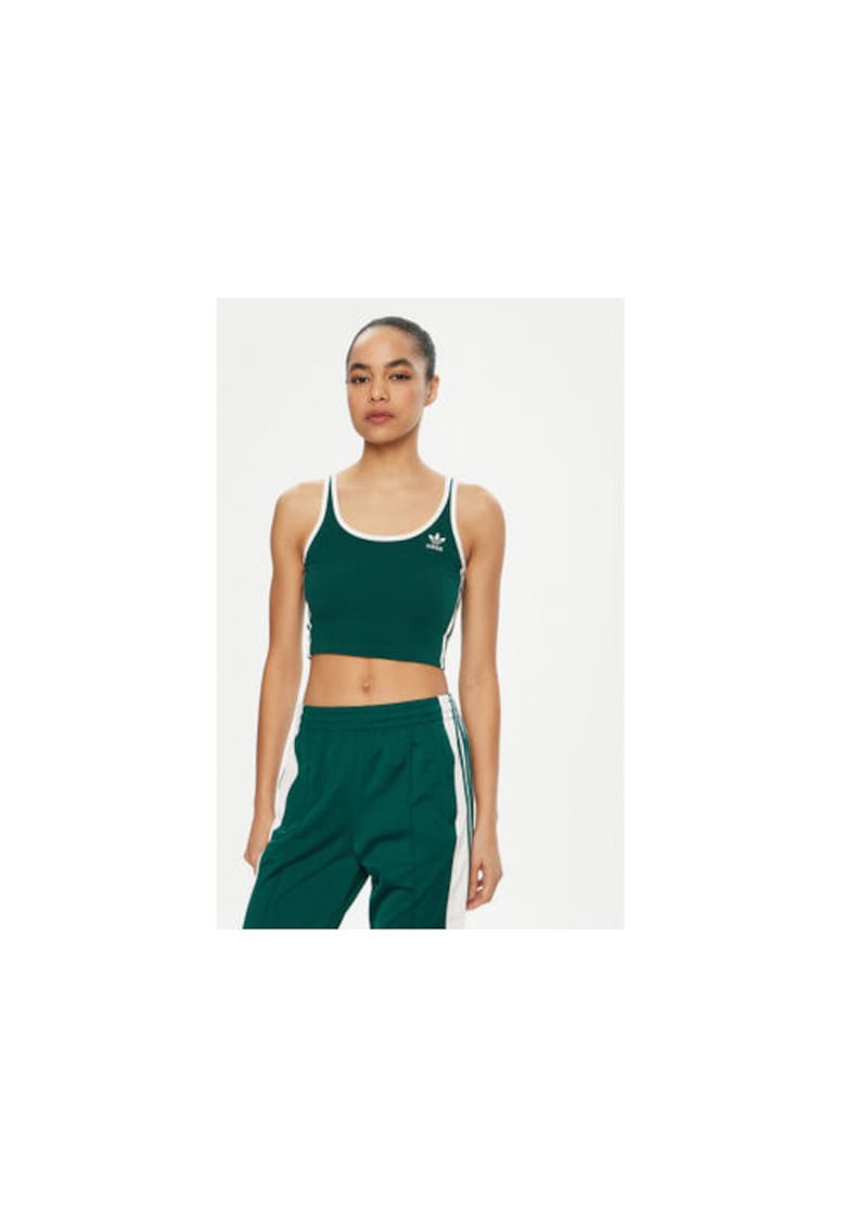 Top slim fit crop cu decolteu amplu