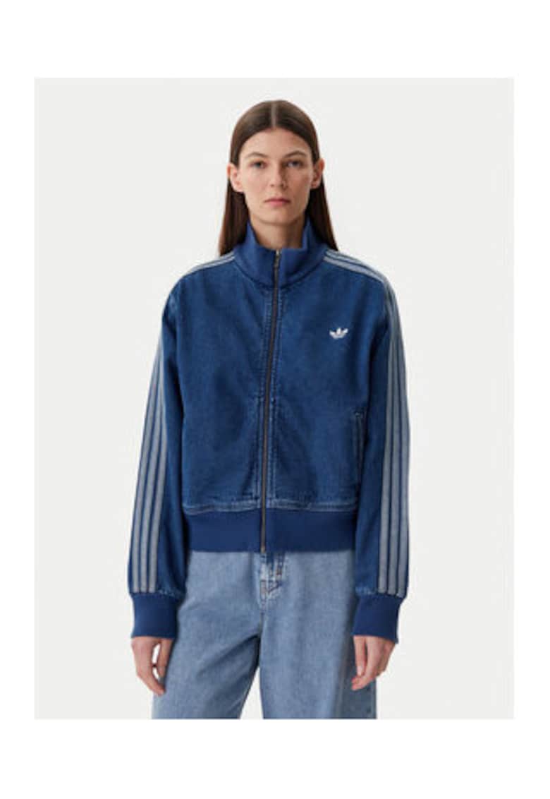 Jacheta din denim cu model logo