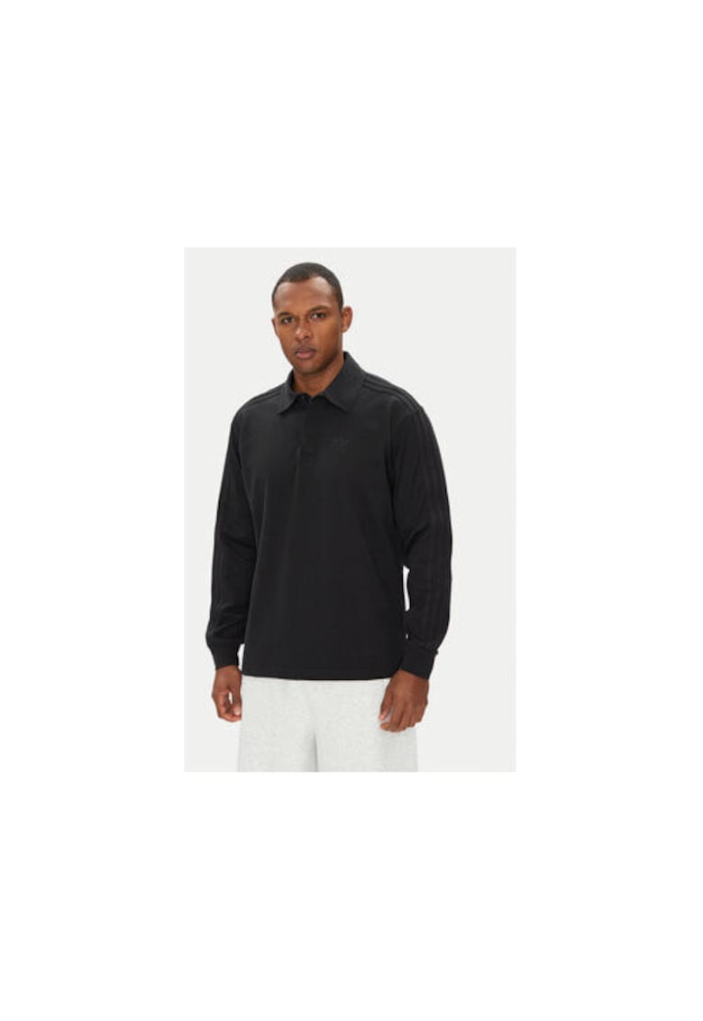 Bluza polo din bumbac cu maneci lungi