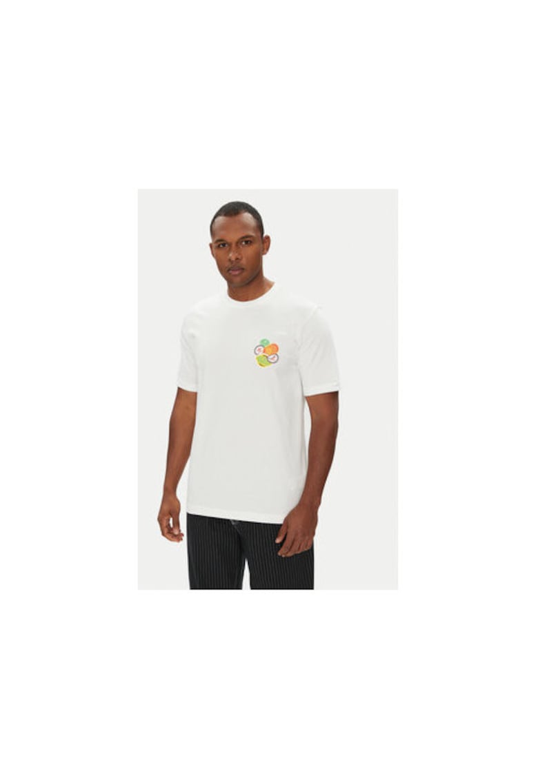 Tricou cu imprimeu pe partea din spate si decolteu la baza gatului