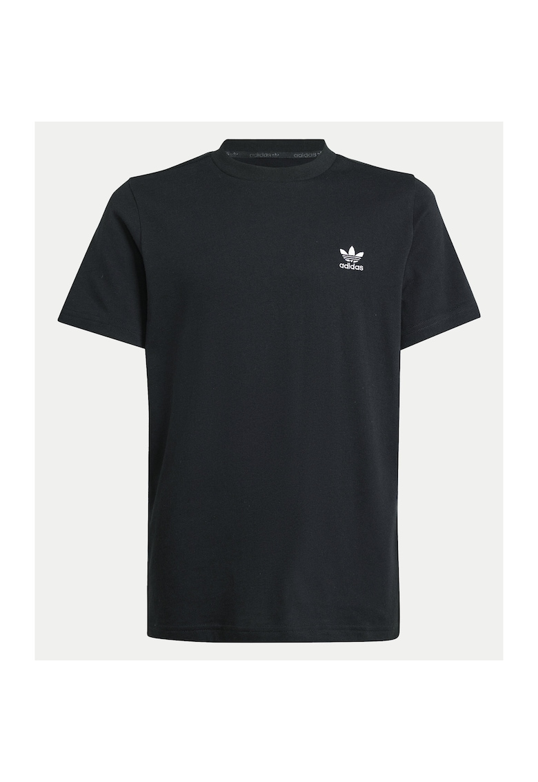 Tricou din bumbac cu decolteu la baza gatului