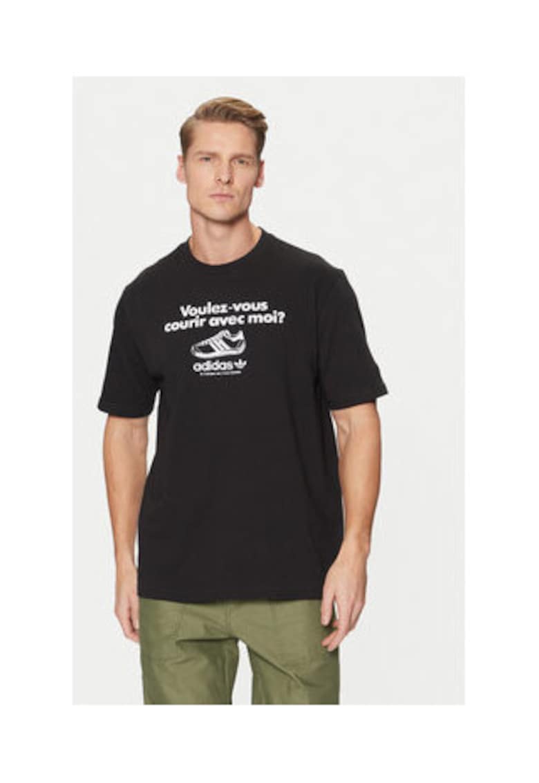 Tricou din bumbac cu imprimeu cu text