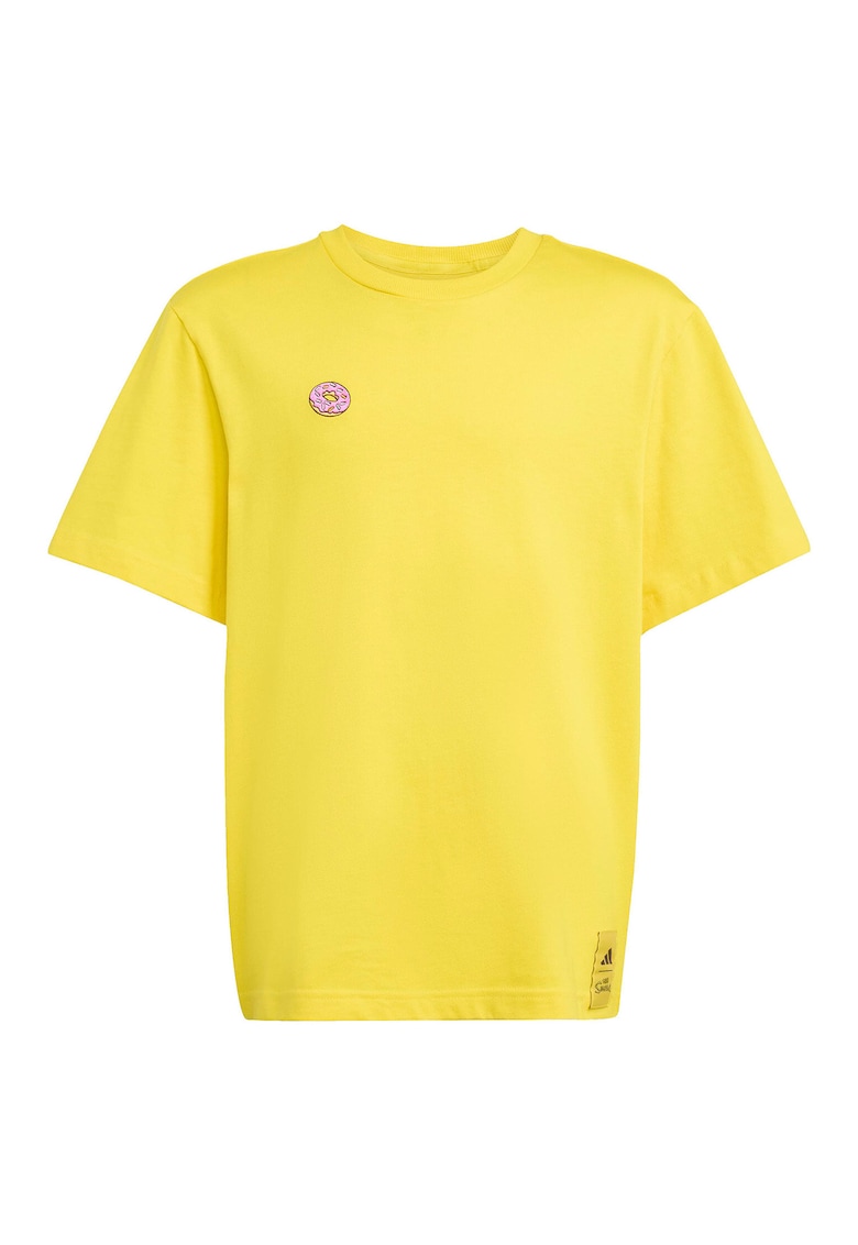 Tricou uni din bumbac cu maneci cazute