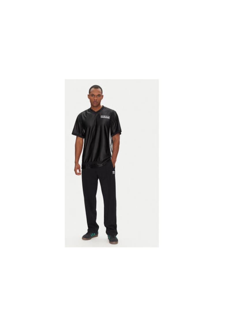 Tricou cu decolteu in V si logo lifestyle