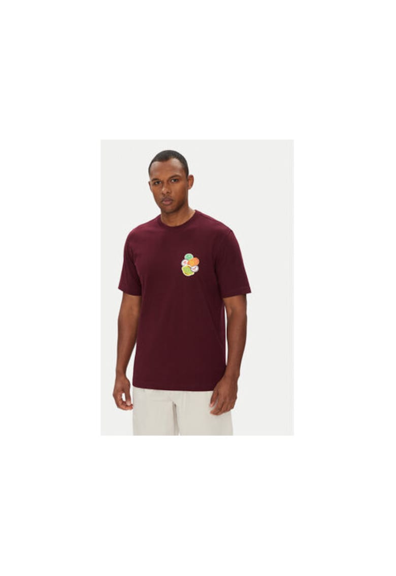 Tricou cu imprimeu pe partea din spate si decolteu la baza gatului - 658754