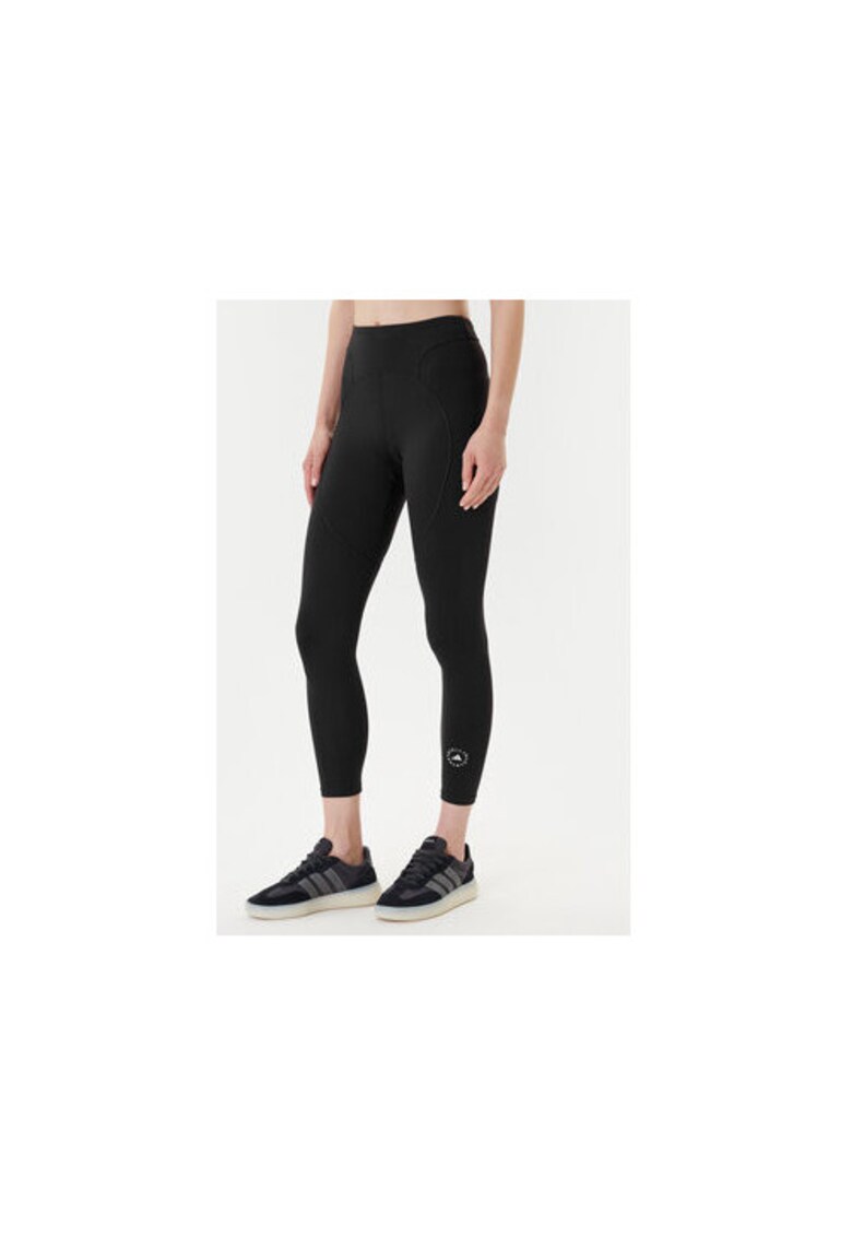 Colanti crop cu logo si talie inalta