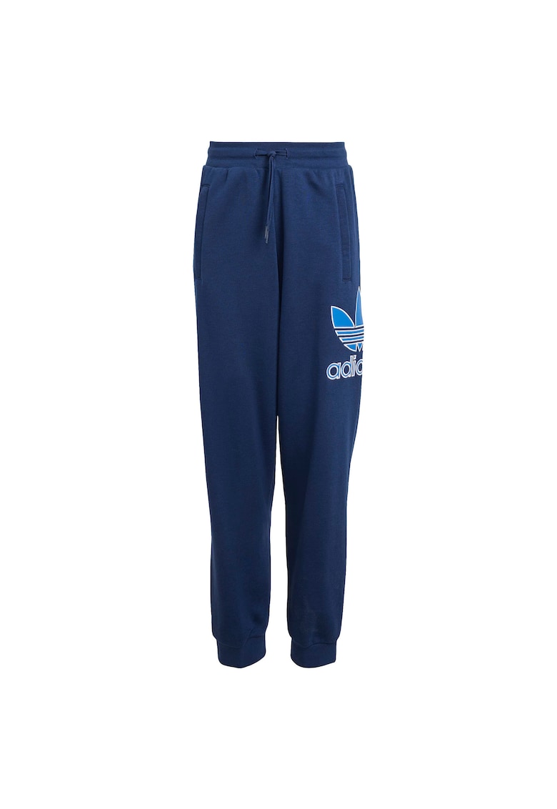 Pantaloni de trening din bumbac cu talie medie si logo lifestyle Pantaloni de trening din bumbac cu talie medie si logo lifestyle