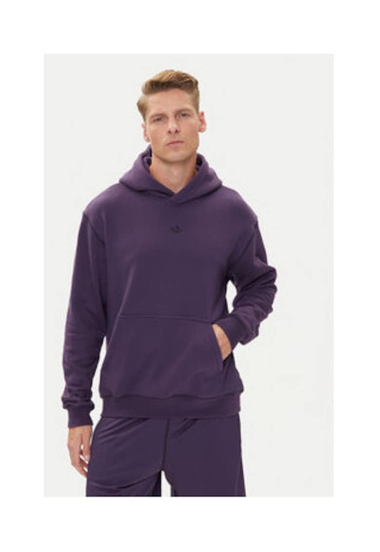 Hanorac din bumbac cu gluga si maneci lungi