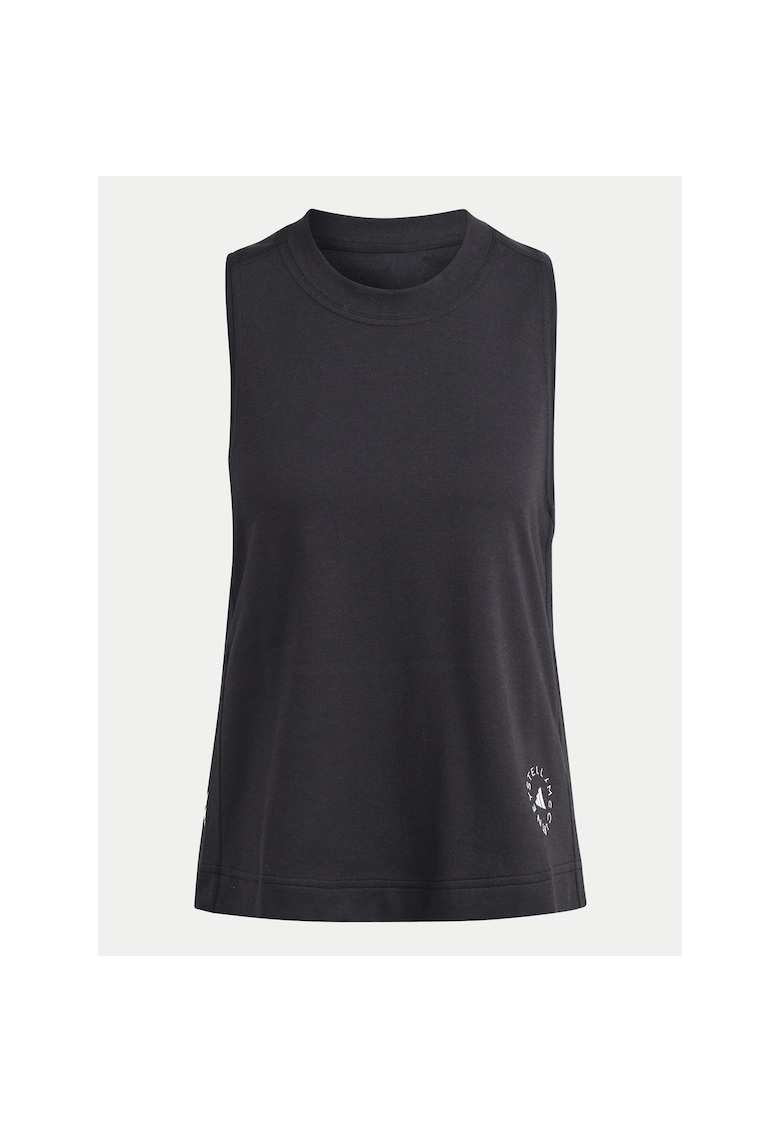 Top din bumbac cu decolteu rotund