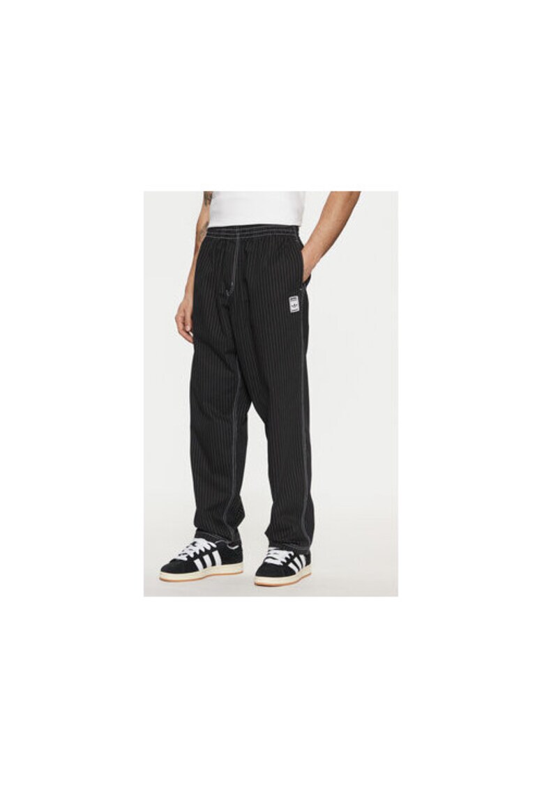 Pantaloni de trening din bumbac cu talie medie si buzunare lifestyle