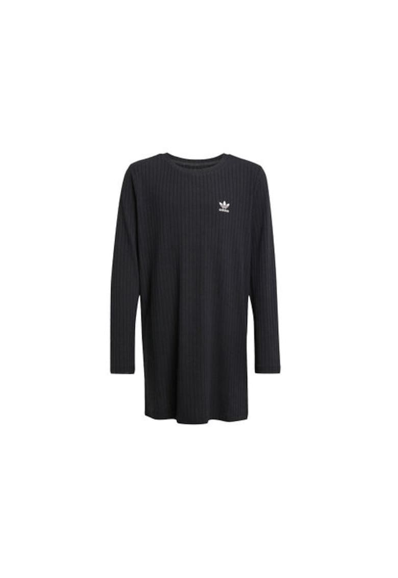 Rochie casual cu imprimeu logo si maneci lungi