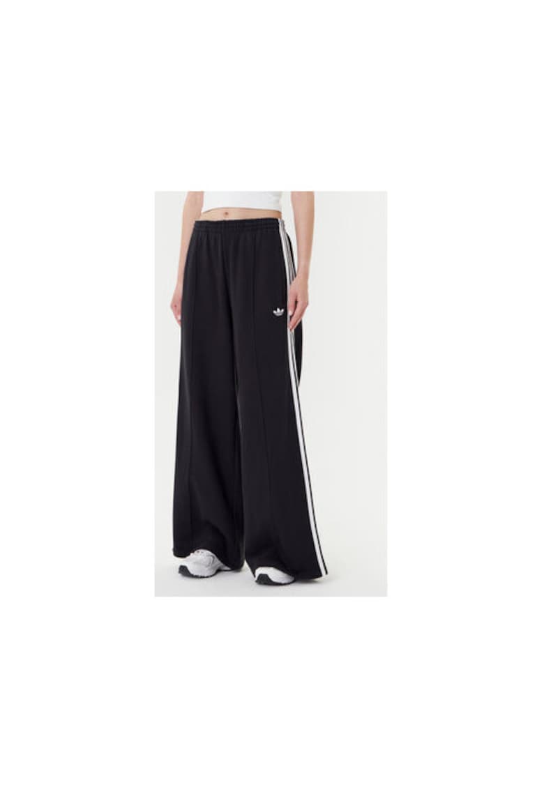 Pantaloni de trening din bumbac cu croiala evazata si logo frontal -