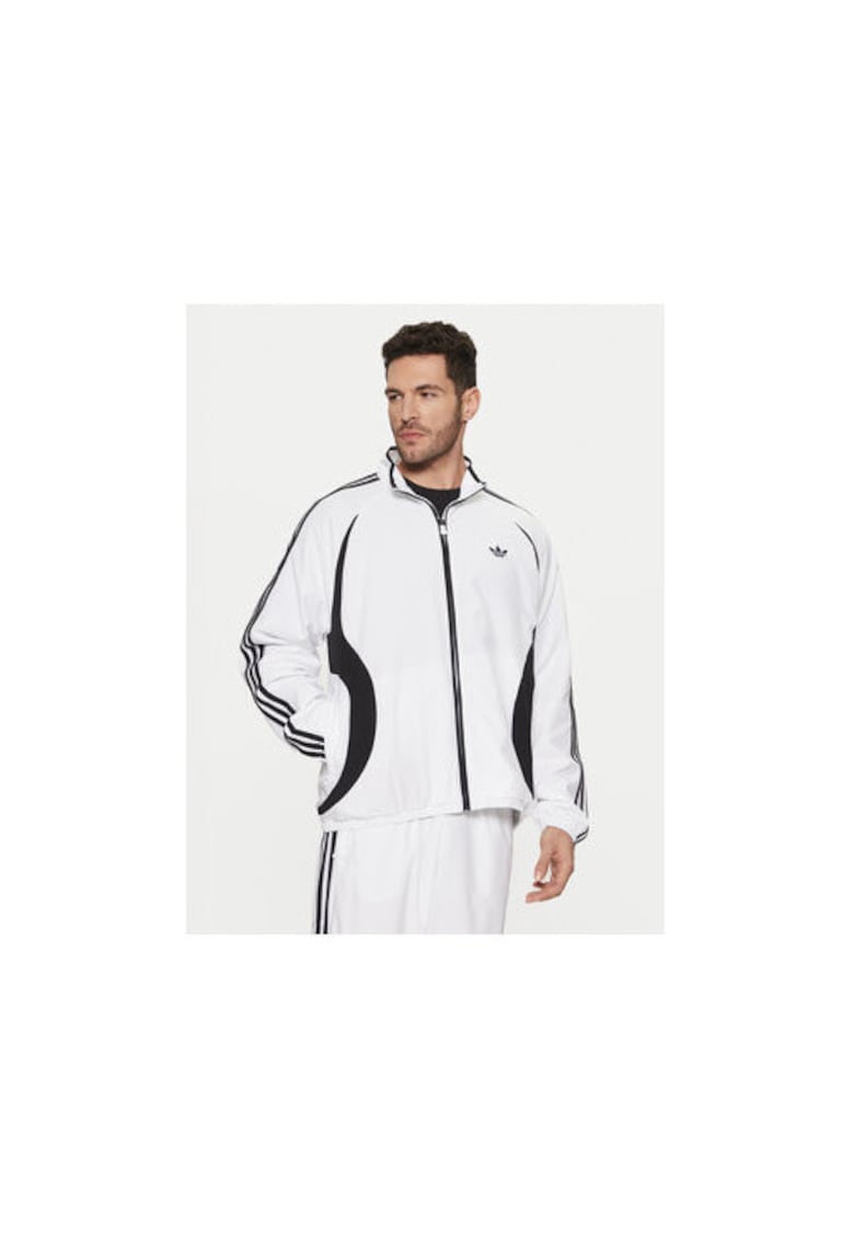Hanorac lifestyle cu fermoar si logo alb Hanorac lifestyle cu fermoar si logo alb