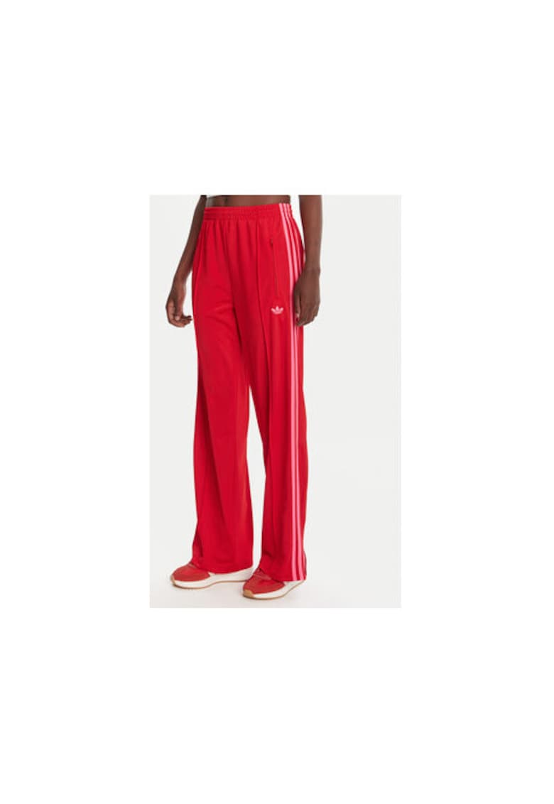 Pantaloni de trening din bumbac cu croiala dreapta si buzunare cu fermoar -