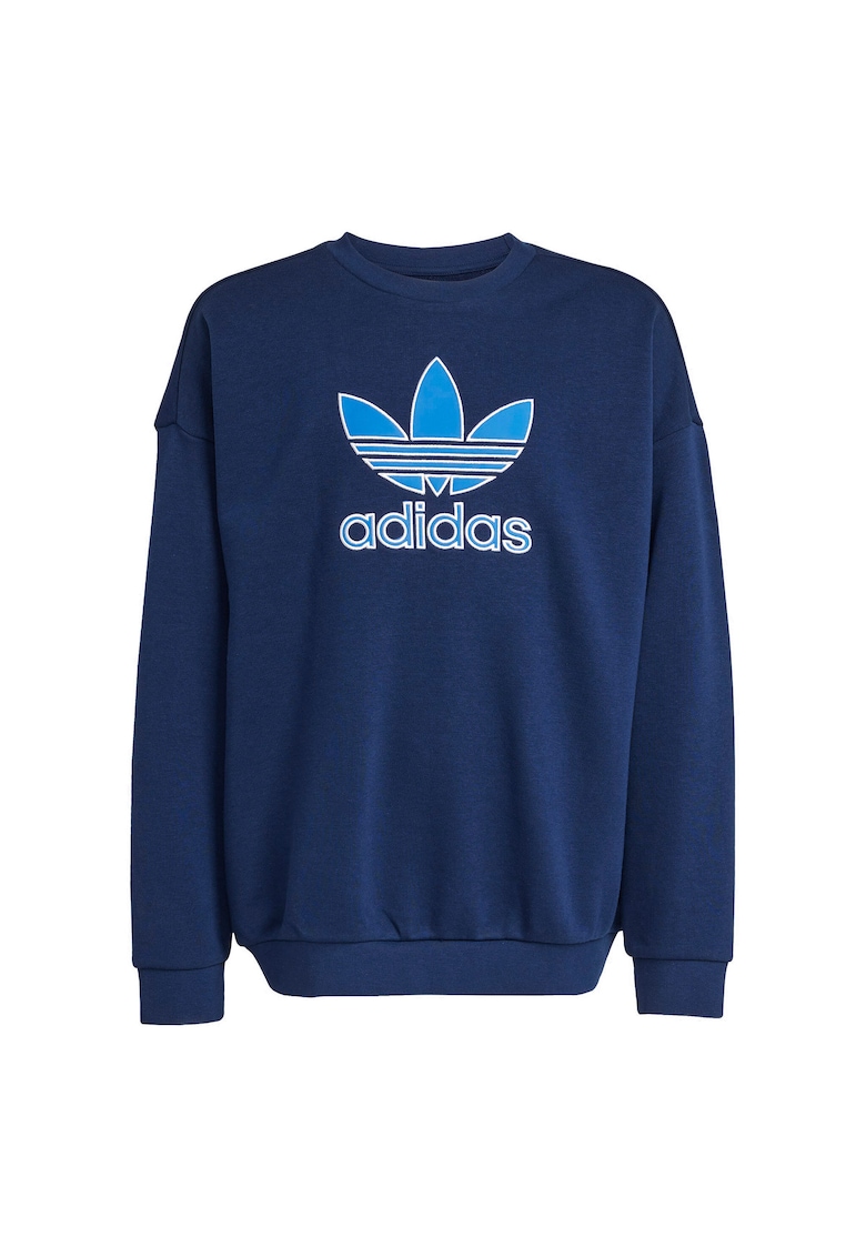 Bluzon cu print logo si maneci cazute