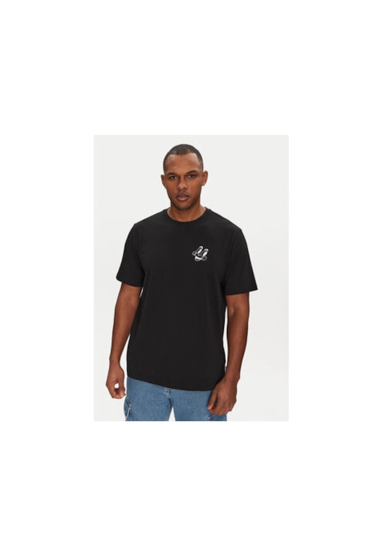 Tricou cu imprimeu logo&floral pe spate