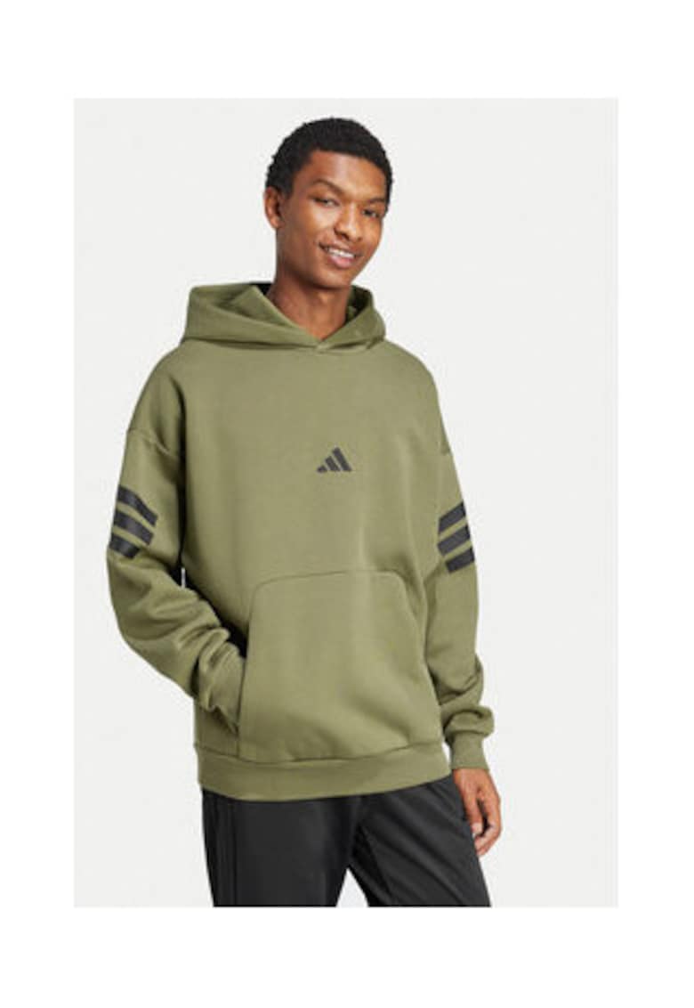 Hanorac cu imprimeu logo si buzunar kangoroo