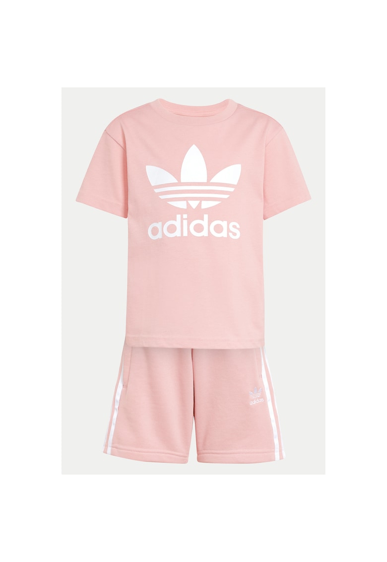 Set de tricou si pantaloni scurti cu snur in talie