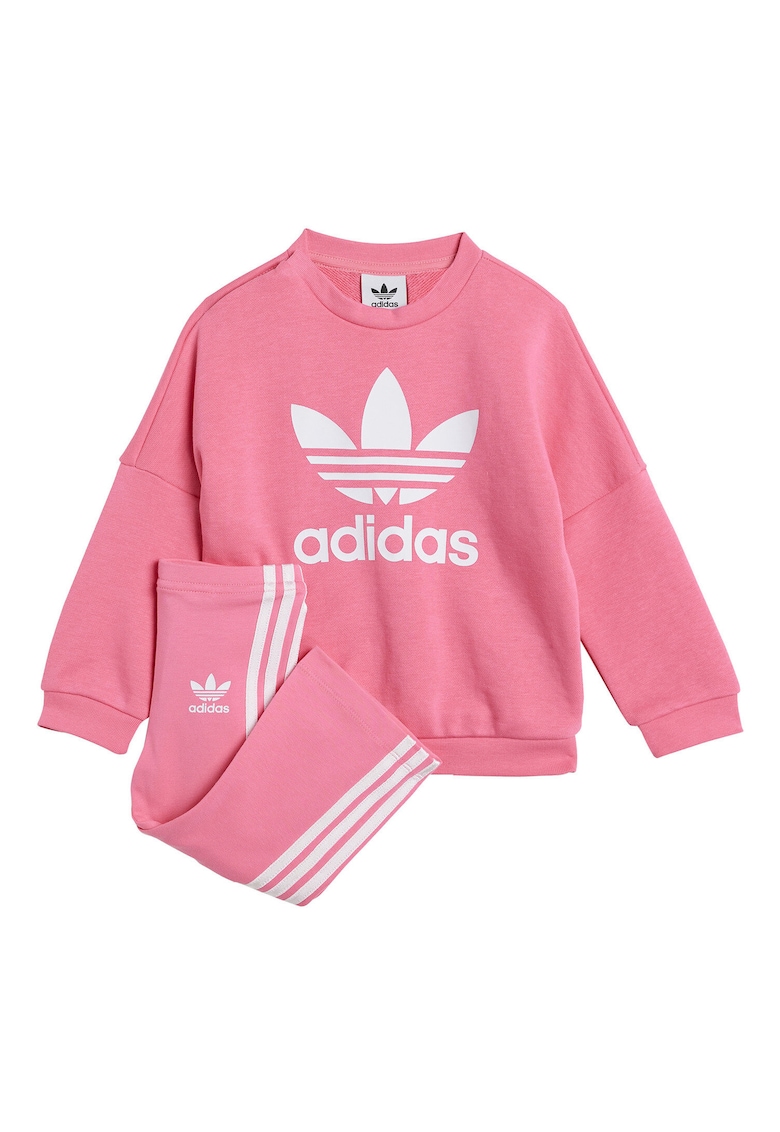 Trening lejer cu imprimeu logo si maneci cazute