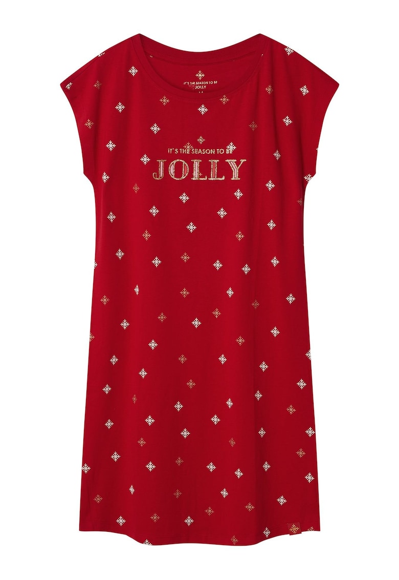 Camasa de noapte dama cu stele aurii si albe si o inscriptie cu elemente stralucitoare pe partea din fata - Dotie