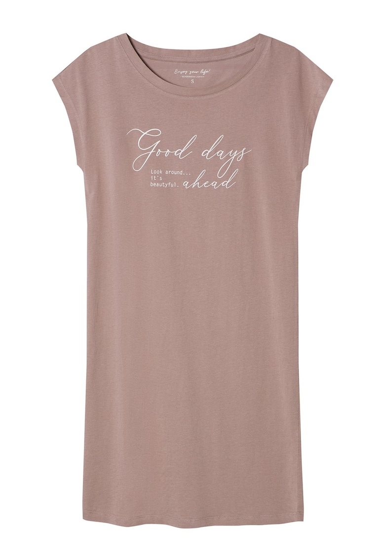 Camasa de noapte dama cu maneci scurte si imprimeu scris de mana - Delanie