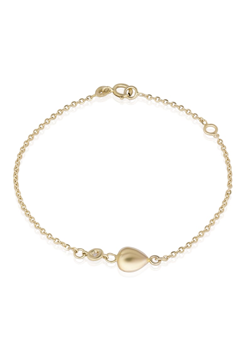 Bratara pentru Copii din Aur de 18K cu Diamant Natural si Inima -