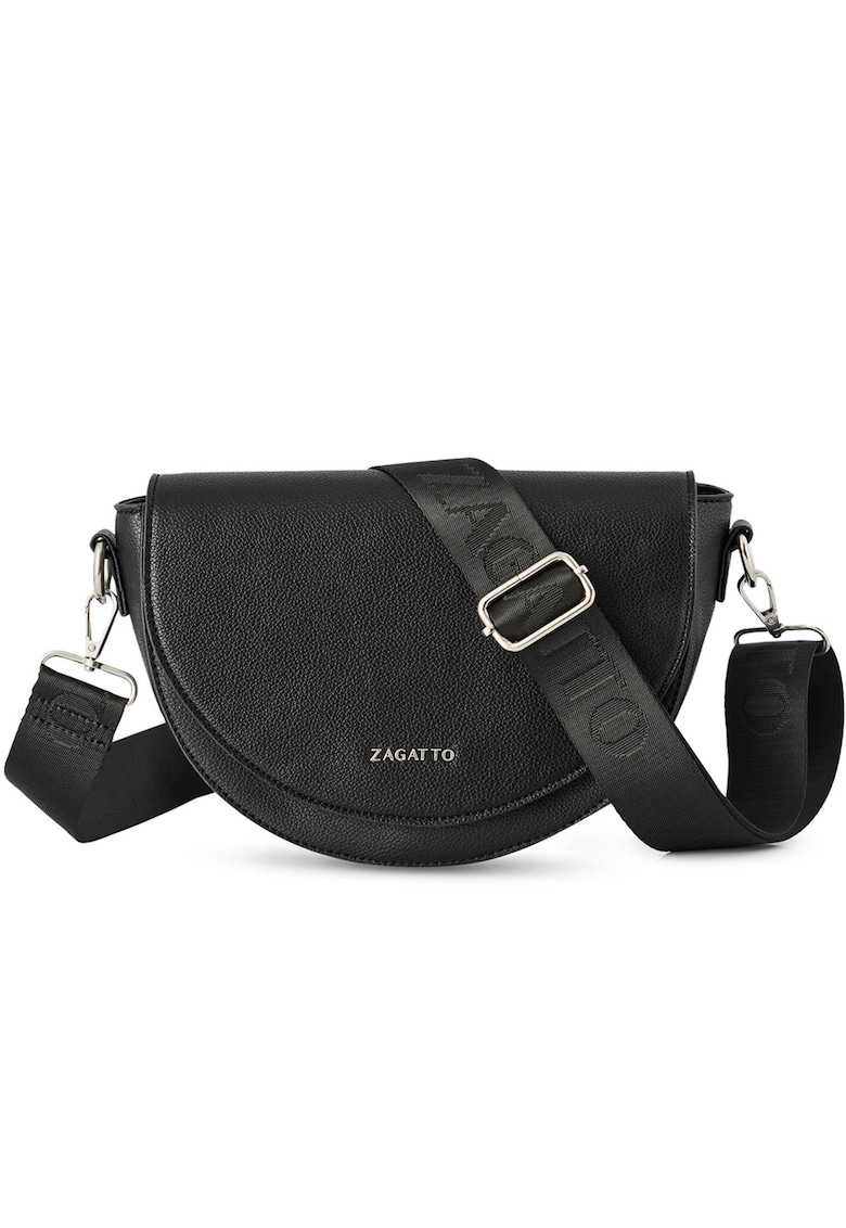 Geanta dama crossbody din piele ecologica - Neagra - 26x22x8 cm