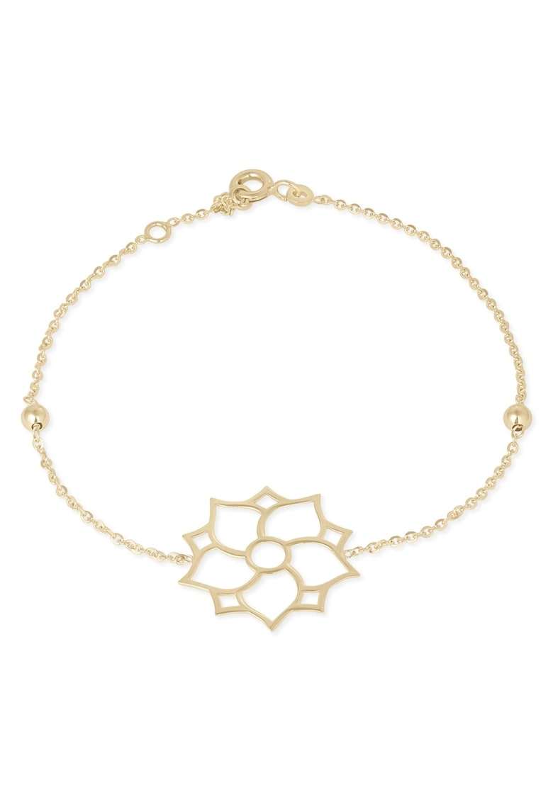 Bratara din Aur Galben de 14K cu Bile si Trandafir -