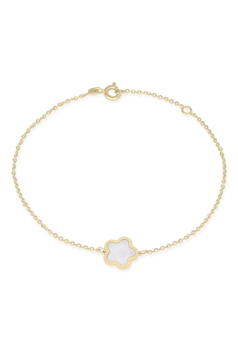 Bratara din Aur Galben de 14K cu Sidef si Floare -