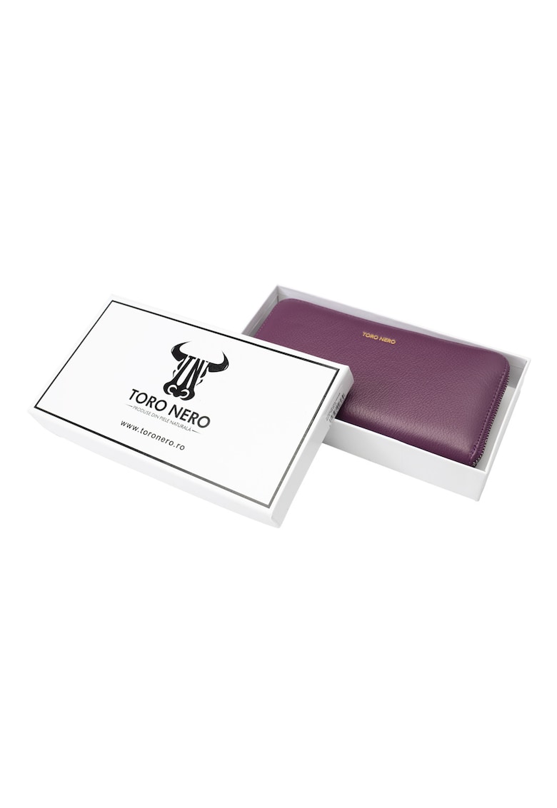 Portofel dama Arya piele naturala violet compact