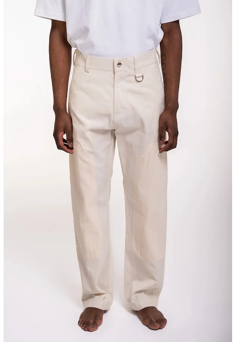 Pantaloni drepti fit cu buzunare frontale - Bej