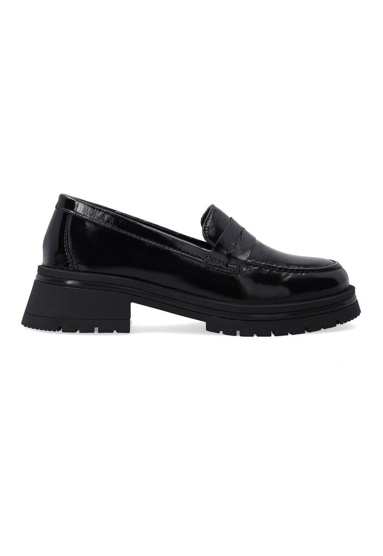 Pantofi loafer din piele lacuita cu varf rotunjit