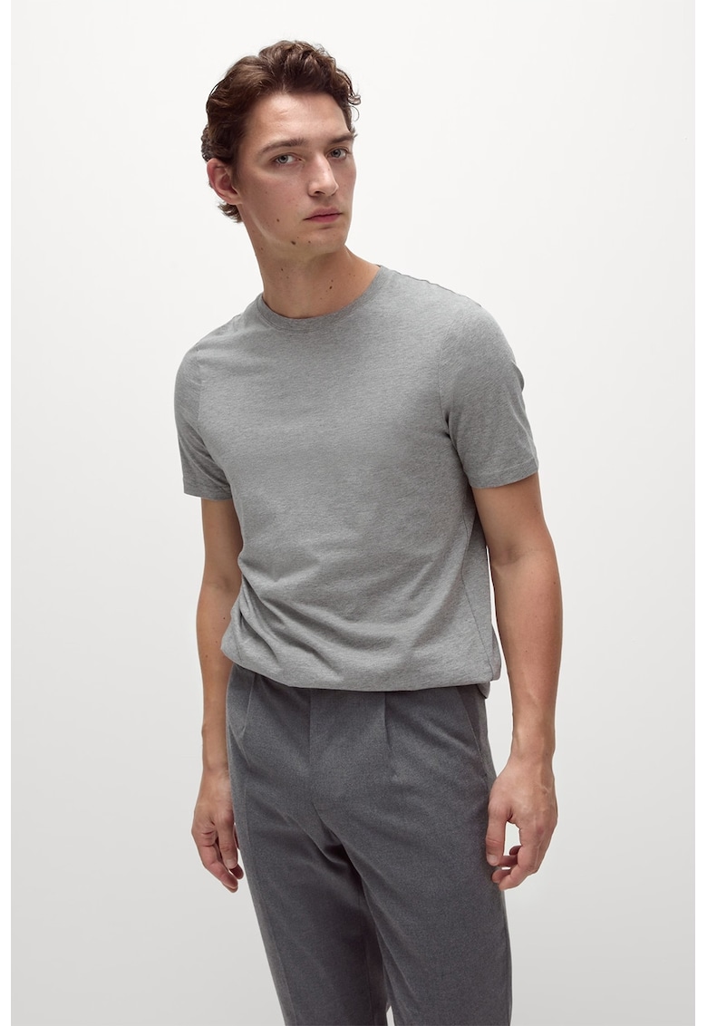 Marks Spencer Tricou regular fit cu decolteu la baza gatului - Gri melange