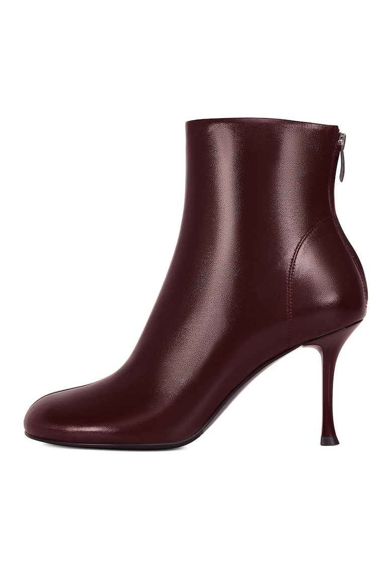 Botine uni cu toc stiletto - Visiniu