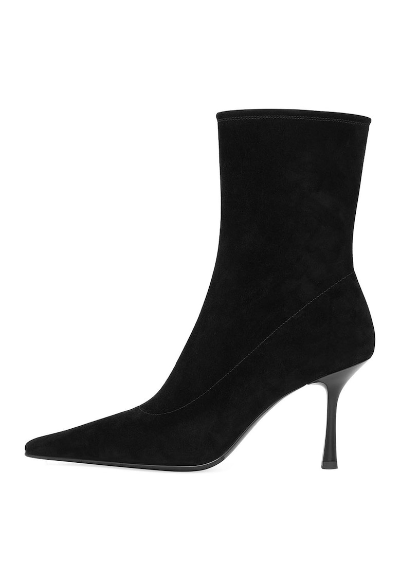 Botine din piele intoarsa cu fermoar