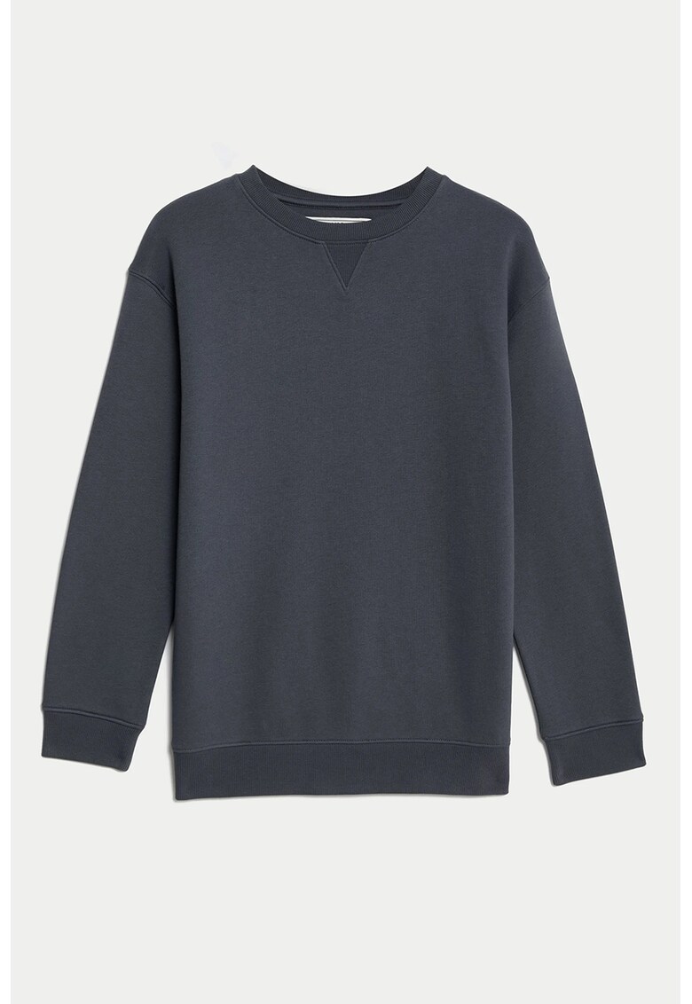 Bluza de trening uni cu decolteu la baza gatului - Gri antracit