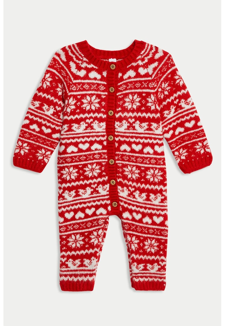 Salopeta tricotata cu model de Craciun