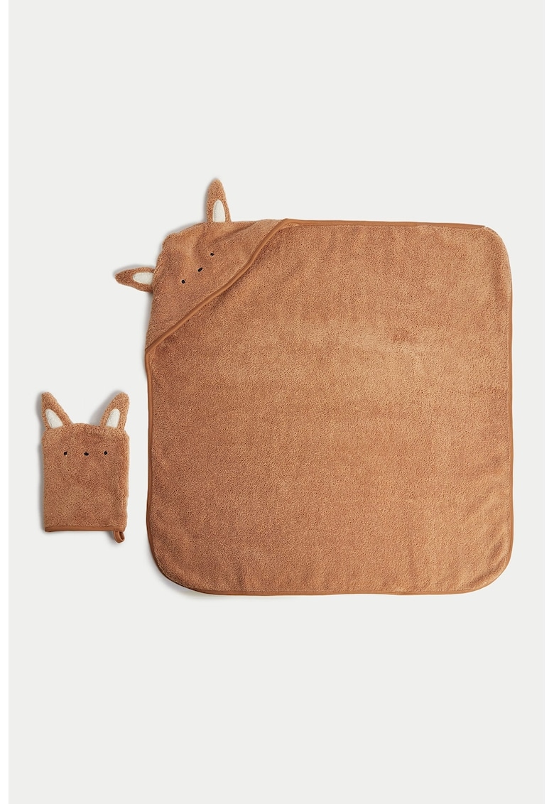 Set de prosoape cu gluga cu model cu animale - 2 piese Set de prosoape cu gluga cu model cu animale - 2 piese