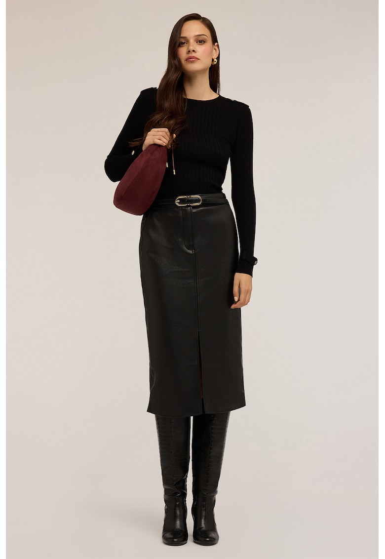 Pulover slim-fit cu aspect striat